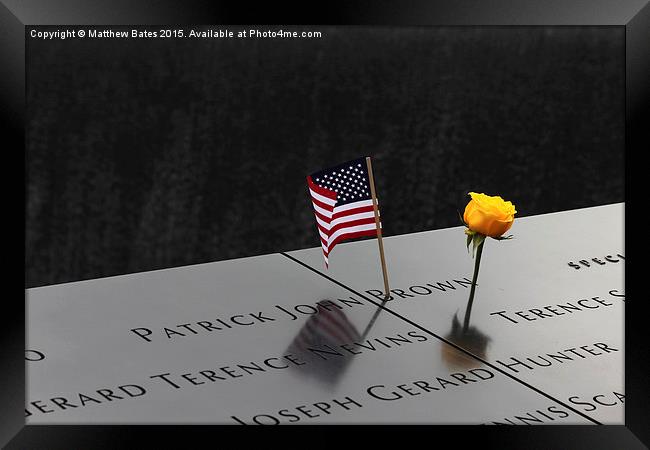 9/11 memorial Framed Print by Matthew Bates