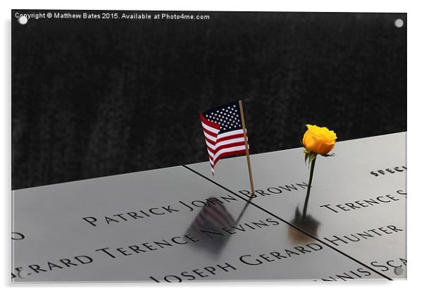 9/11 memorial Acrylic by Matthew Bates
