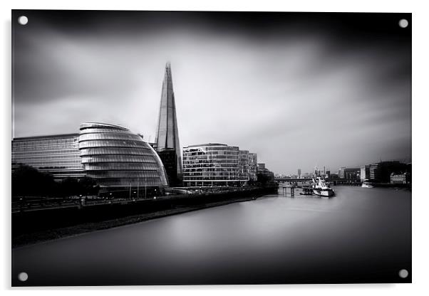  London City and The Shard.  Acrylic by Ian Hufton