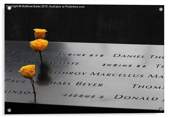 9/11 memorial Acrylic by Matthew Bates