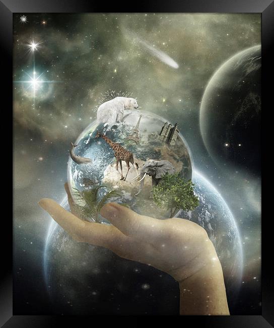  The world in your hand Framed Print by Kim Slater