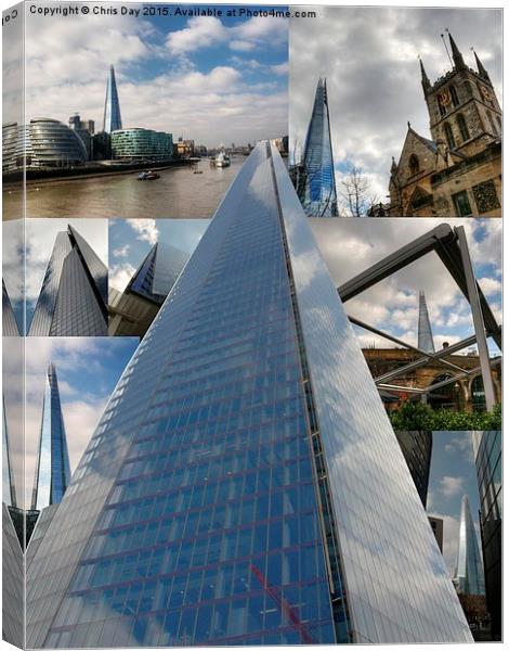  Collage of images of the Shard Canvas Print by Chris Day
