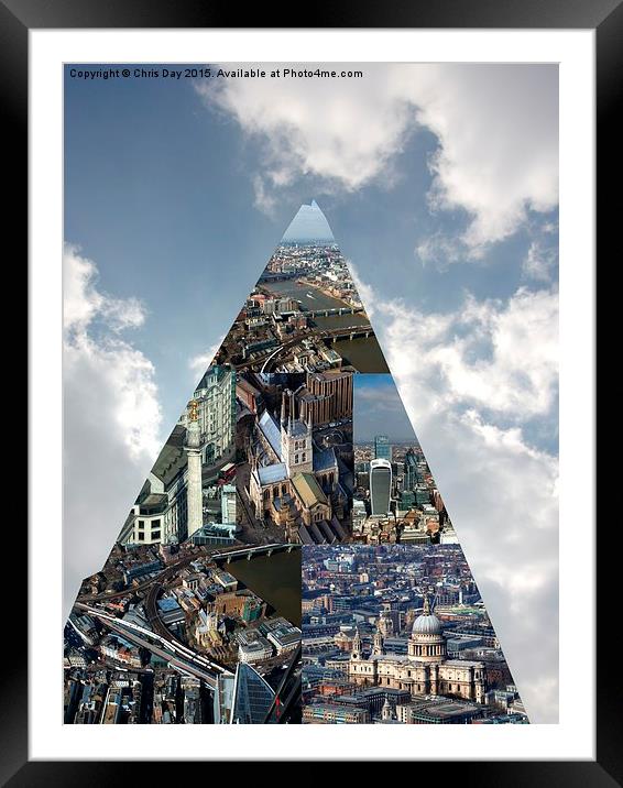  Collage as seen from the Shard Framed Mounted Print by Chris Day
