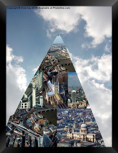  Collage as seen from the Shard Framed Print by Chris Day