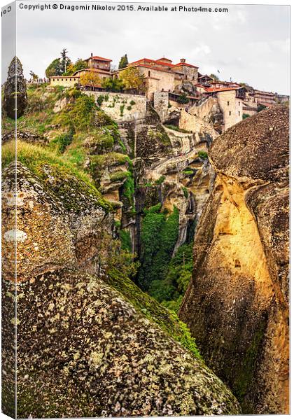 Monastery from Meteora-Greece Canvas Print by Dragomir Nikolov