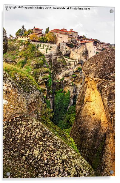 Monastery from Meteora-Greece Acrylic by Dragomir Nikolov