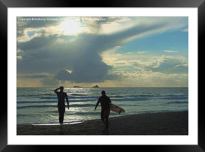  Waiting for the surf Framed Mounted Print by Anthony Kellaway