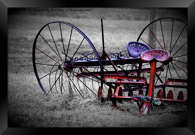  Tiller and Rake Framed Print by Paul Mays