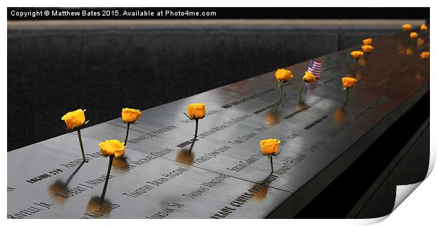  9/11 memorial Print by Matthew Bates