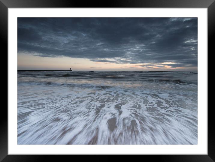  Grey morning on Spittal beach Framed Mounted Print by David Irving