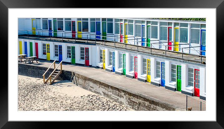  Beach Huts in the Sun Framed Mounted Print by Ian Cocklin