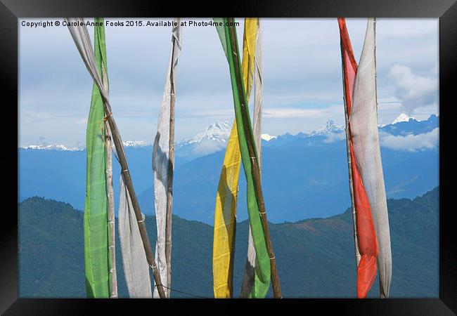  Prayer Flags on the Road in Bhutan Framed Print by Carole-Anne Fooks