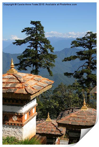   Memorial Site, Dochula Pass, Bhutan. Print by Carole-Anne Fooks