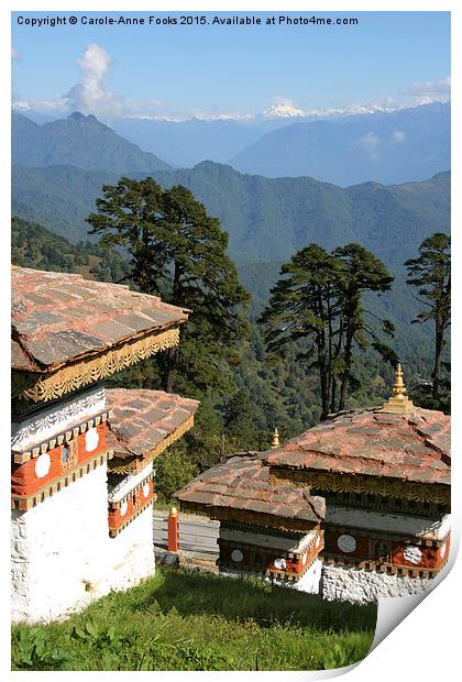   Memorial Site, Dochula Pass, Bhutan. Print by Carole-Anne Fooks