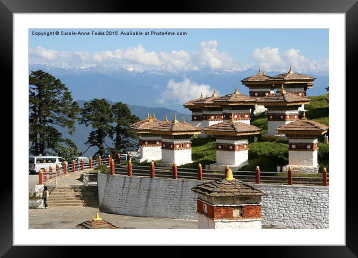   Memorial Site, Dochula Pass, Bhutan. Framed Mounted Print by Carole-Anne Fooks