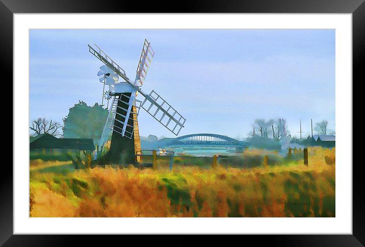 Priory Windmill Framed Mounted Print by Valerie Anne Kelly