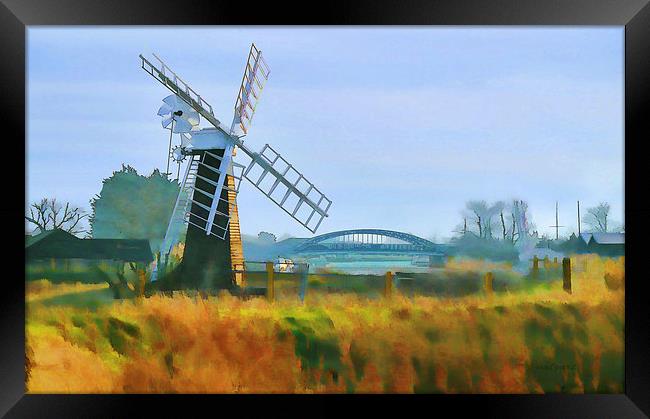Priory Windmill Framed Print by Valerie Anne Kelly