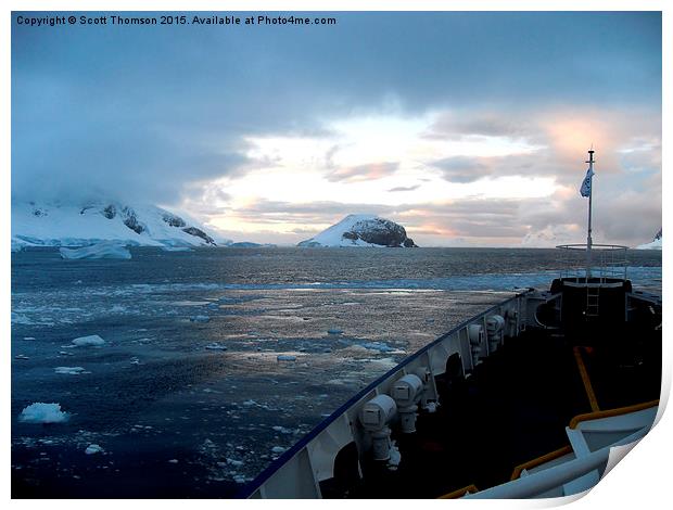 Antarctic Sunrise Print by Scott Thomson