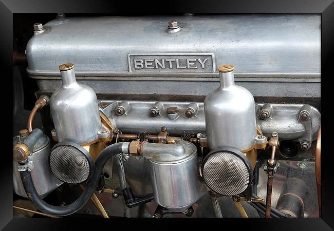 41/2 litre Bentley motor Framed Print by Adrian Beese