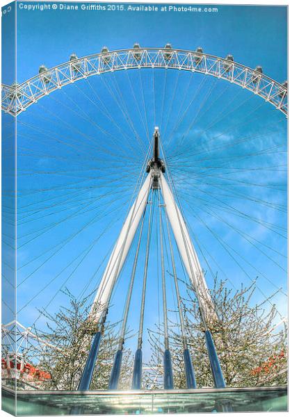  The London Eye,  London Canvas Print by Diane Griffiths