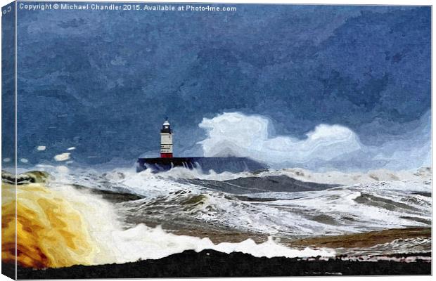  Newhaven storm Canvas Print by Michael Chandler