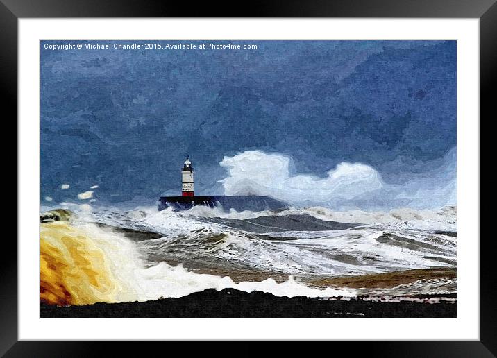  Newhaven storm Framed Mounted Print by Michael Chandler