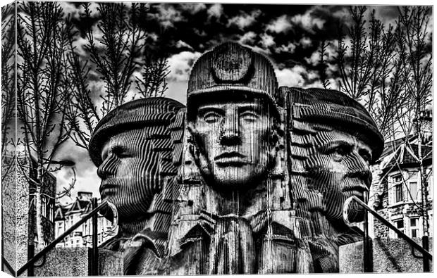 Bargoed Miners Sculpture Canvas Print by Steve Purnell