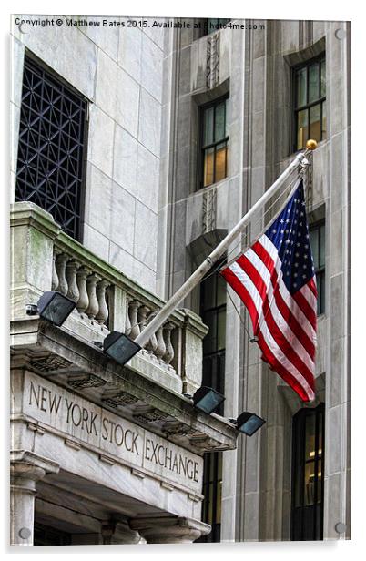 New York Stock Exchange Acrylic by Matthew Bates