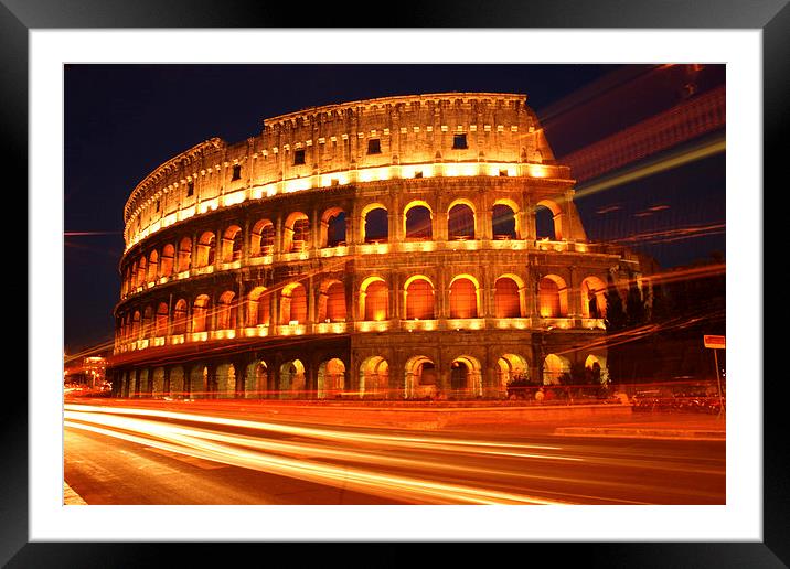 Rome Colosseum At Night Framed Mounted Print by Kerri Dowling