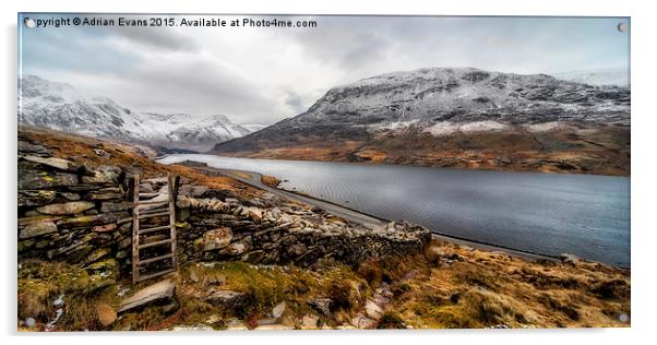 Llyn Ogwen Ogwen Valley Snowdonia  Acrylic by Adrian Evans