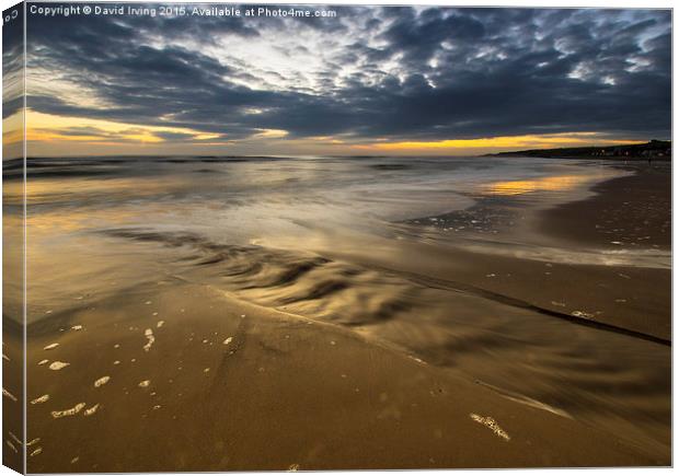  Ripples in the sand, Spittal beach Northumberland Canvas Print by David Irving