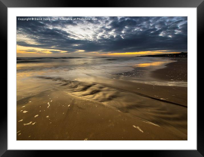  Ripples in the sand, Spittal beach Northumberland Framed Mounted Print by David Irving