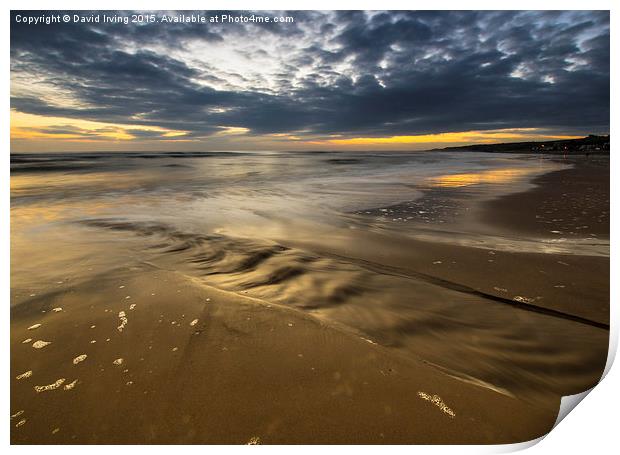  Ripples in the sand, Spittal beach Northumberland Print by David Irving