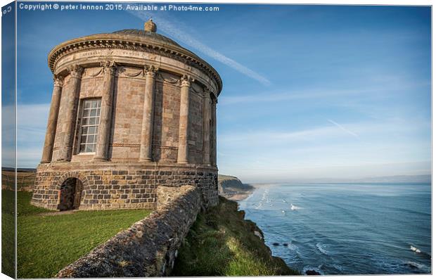  The leaning tower of Mussenden Canvas Print by Peter Lennon