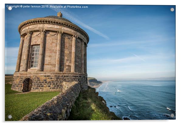  The leaning tower of Mussenden Acrylic by Peter Lennon