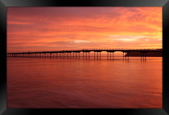  Saltburn Pier At Sunrise Framed Print by Kerri Dowling