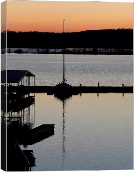  Boats at Sunset Canvas Print by Pics by Jody Adams