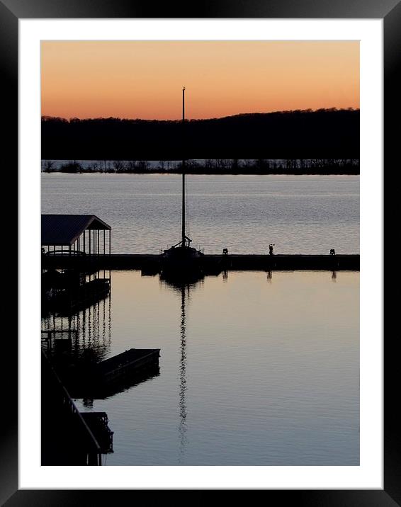 Boats at Sunset Framed Mounted Print by Pics by Jody Adams