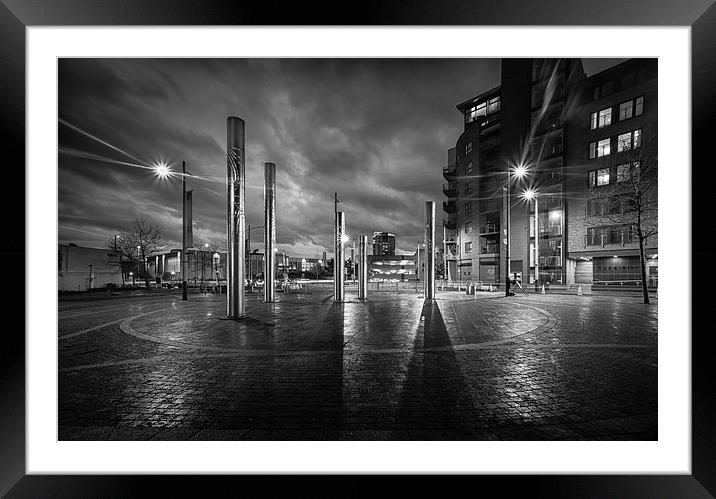  Swansea city centre at night Framed Mounted Print by Leighton Collins