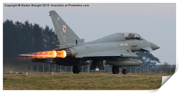  29 Sqn Typhoon performance departure Print by Martyn Wraight