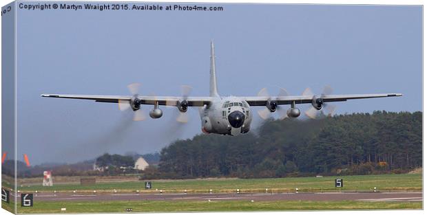  Belgium air force Hercules C130H low level depart Canvas Print by Martyn Wraight