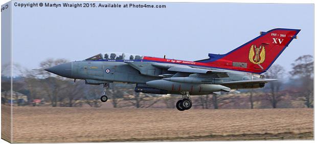  XV Sqn Anniversary Jet returns. Canvas Print by Martyn Wraight