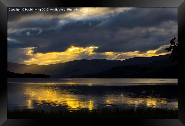  Early morning storm clouds over Loch Tay Framed Print by David Irving