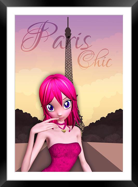 Paris Chic Female Wall Art Framed Mounted Print by Tanya Hall
