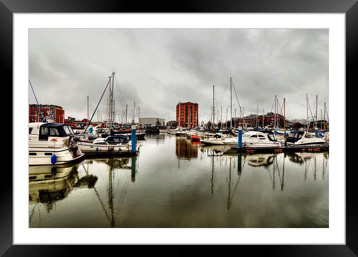  Hull Marina in the Rain Framed Mounted Print by Sarah Couzens