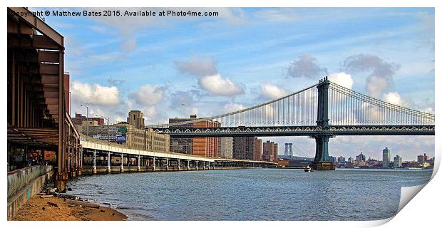  The Manhattan Bridge Print by Matthew Bates
