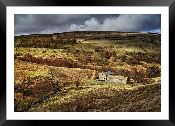 Blackden Barn and Woodlands Valley  Framed Mounted Print by Darren Galpin