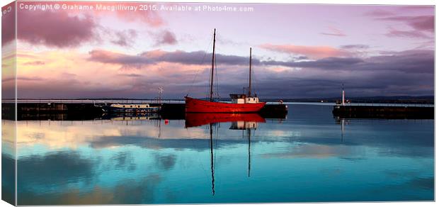  Reflections at Avoch Harbour  Canvas Print by Grahame Macgillivray