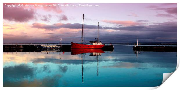  Reflections at Avoch Harbour  Print by Grahame Macgillivray