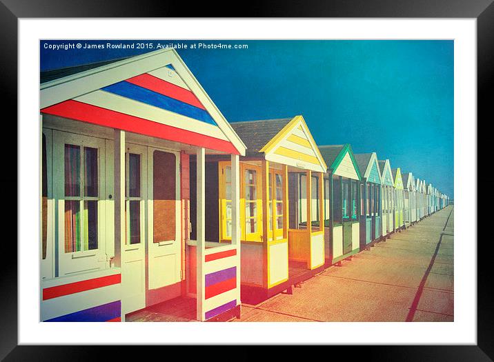  Beach Huts Framed Mounted Print by James Rowland